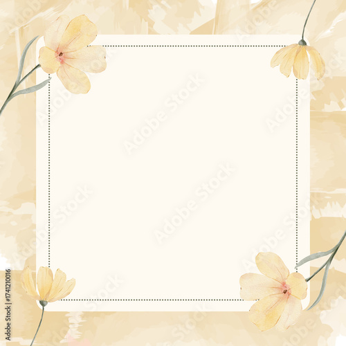 Vintage floral photo frame background for an invitation or congratulations