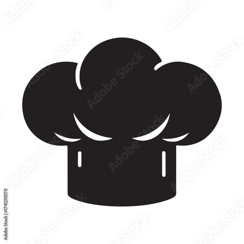 Iconic black silhouette of a chef s toque blanche hat