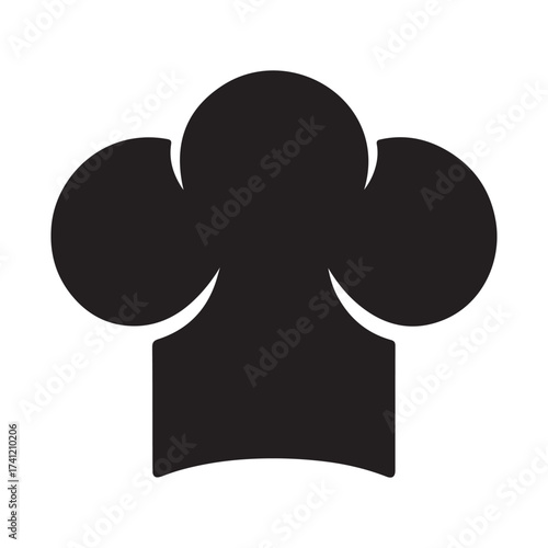 Iconic black silhouette of a chef s toque blanche hat