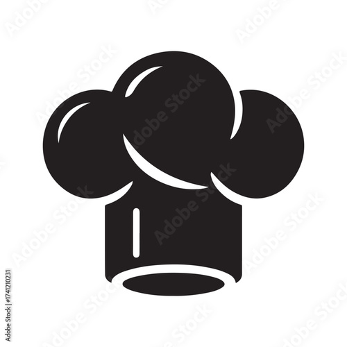 Iconic black silhouette of a chef s toque blanche hat