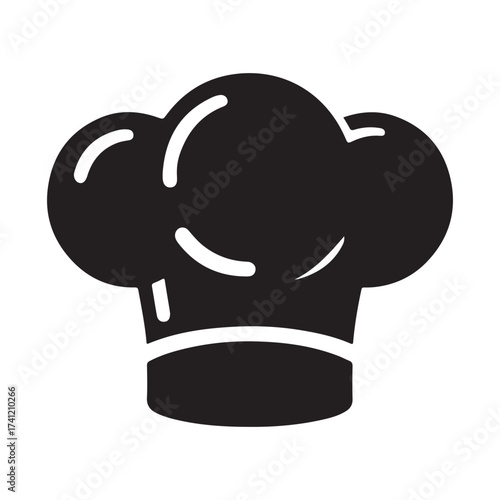 Iconic black silhouette of a chef s toque blanche hat