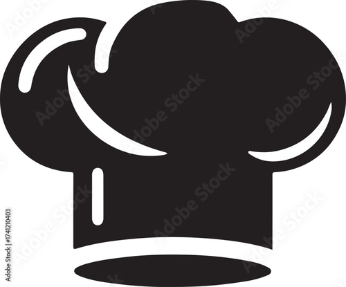 Iconic black silhouette of a chef s toque blanche hat