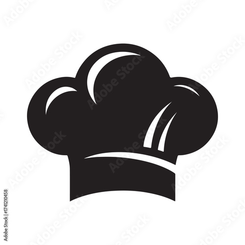 Iconic black silhouette of a chef s toque blanche hat