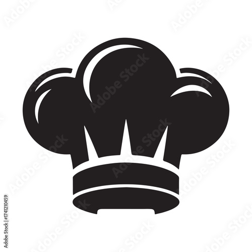 Iconic black silhouette of a chef s toque blanche hat