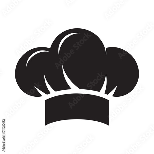Iconic black silhouette of a chef s toque blanche hat