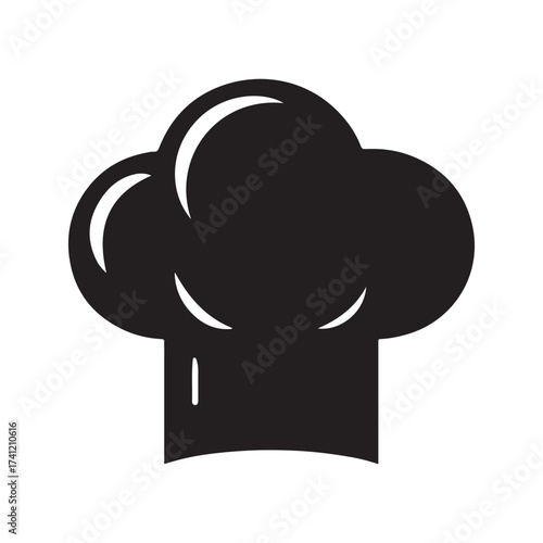 Iconic black silhouette of a chef s toque blanche hat