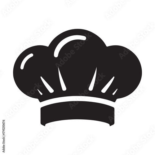 Iconic black silhouette of a chef s toque blanche hat