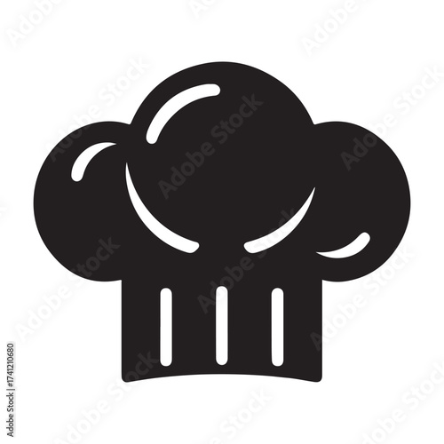Iconic black silhouette of a chef s toque blanche hat