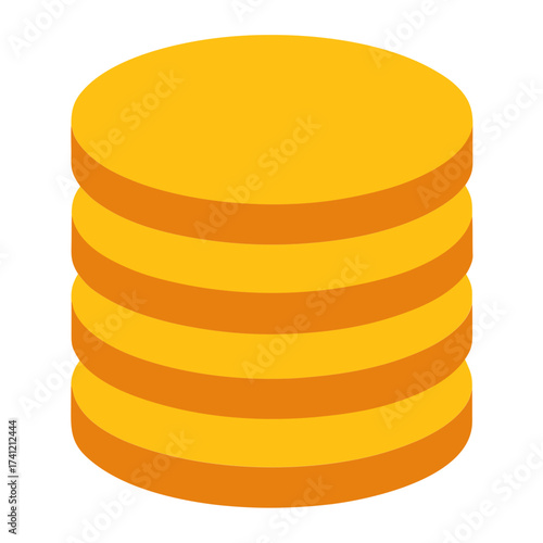 Stack of gold coins isolated on white background