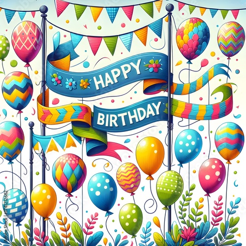 Happy Birthday Balloons Celebration