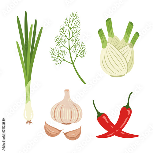 A diverse collection of fresh aromatic herbs and vegetables for healthy cooking and culinary inspiration.