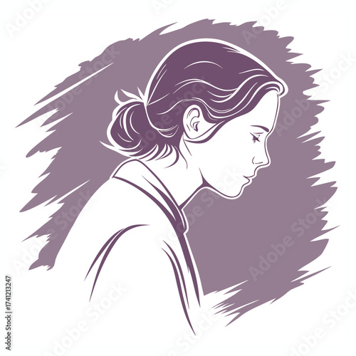 Lonely Woman Illustration