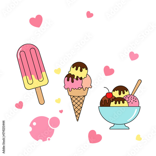 A delightful collection of refreshing frozen treats perfect for a summer day enjoyment and sweet indulgence.