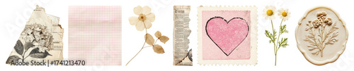 Vintage floral scrapbook elements collection