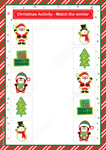 christmas activity match the picture for toddler