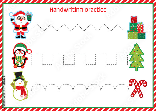 cute christmas handwriting practice design