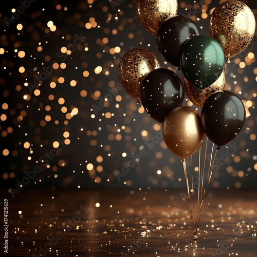 Wallpaper Mural Background birthday with balloons generative AI Torontodigital.ca