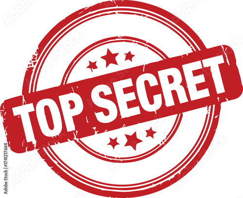 Top secret classified stamp. Red grunge icon stamp illustration vector
