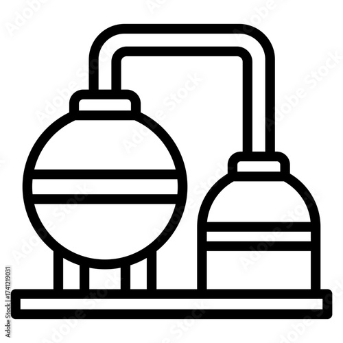 Oil Refinery  Icon Element For Design