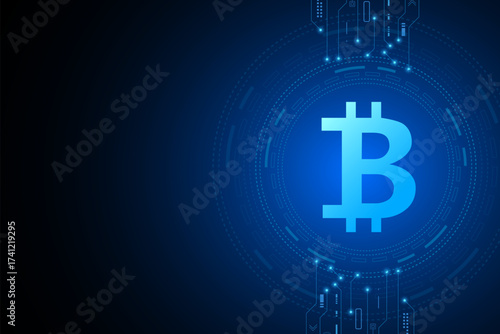 bitcoin digital currency , futuristic digital money	
