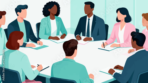 Business team in meeting around table