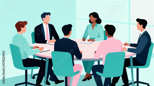 Business team in meeting around table