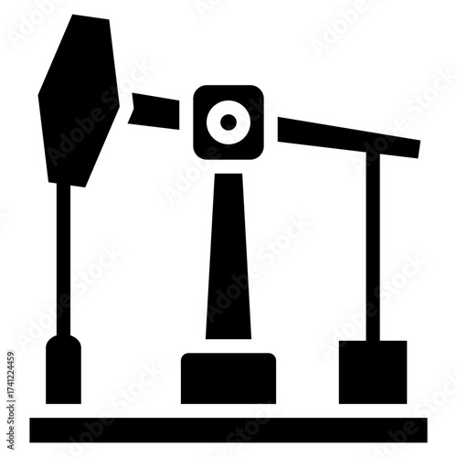 Oil Pump Jack  Icon Element For Design