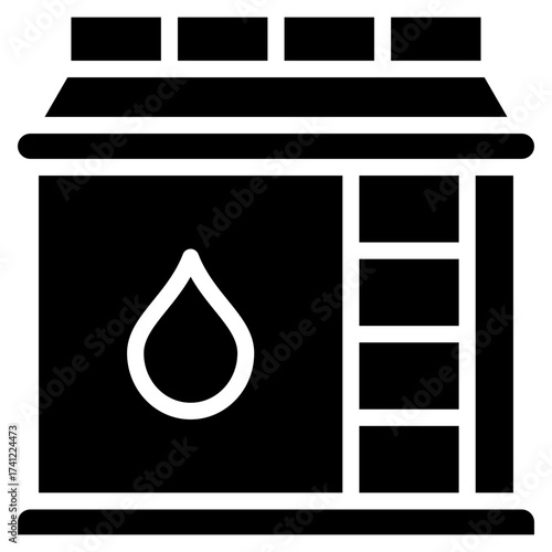 Oil Storage Tank  Icon Element For Design