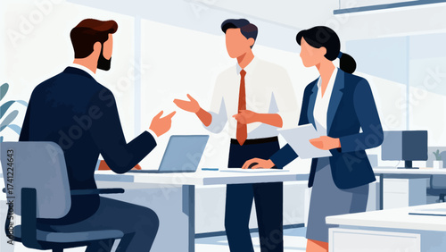 Business team discussing at office desk