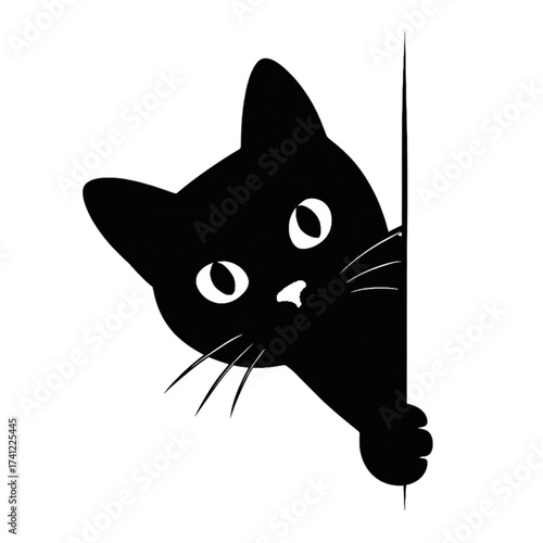black and white cat vector