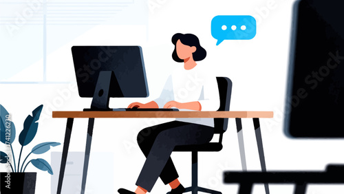 Person working at computer desk