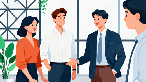 Business people interacting in office