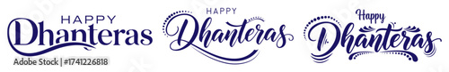 Happy Dhanteras typography.  Dhanteras Sale set