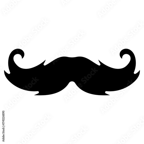 mustache icon on white background, vector illustration.