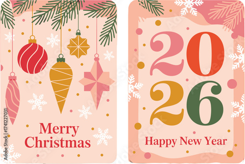 Festive Holiday Greetings Merry Christmas and Happy New Year 2026