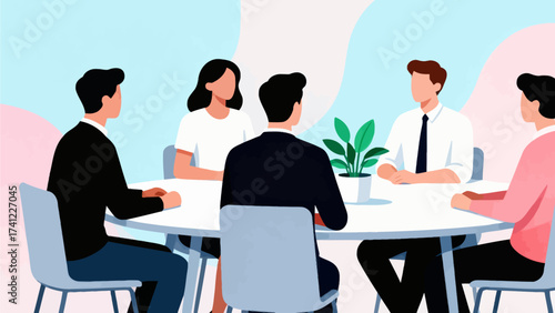 People sitting around a table in meeting