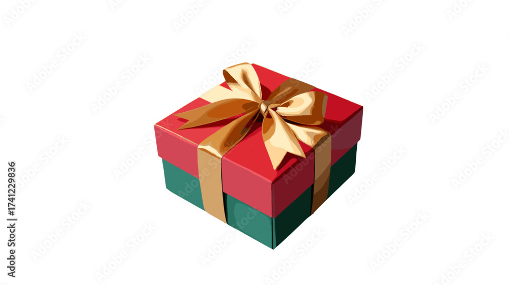 Obraz premium A beautifully wrapped present box with a golden ribbon, perfect for gifting.