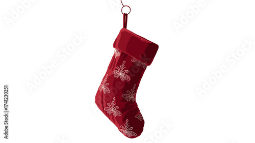 A beautifully crafted Christmas stocking decorated with festive designs.