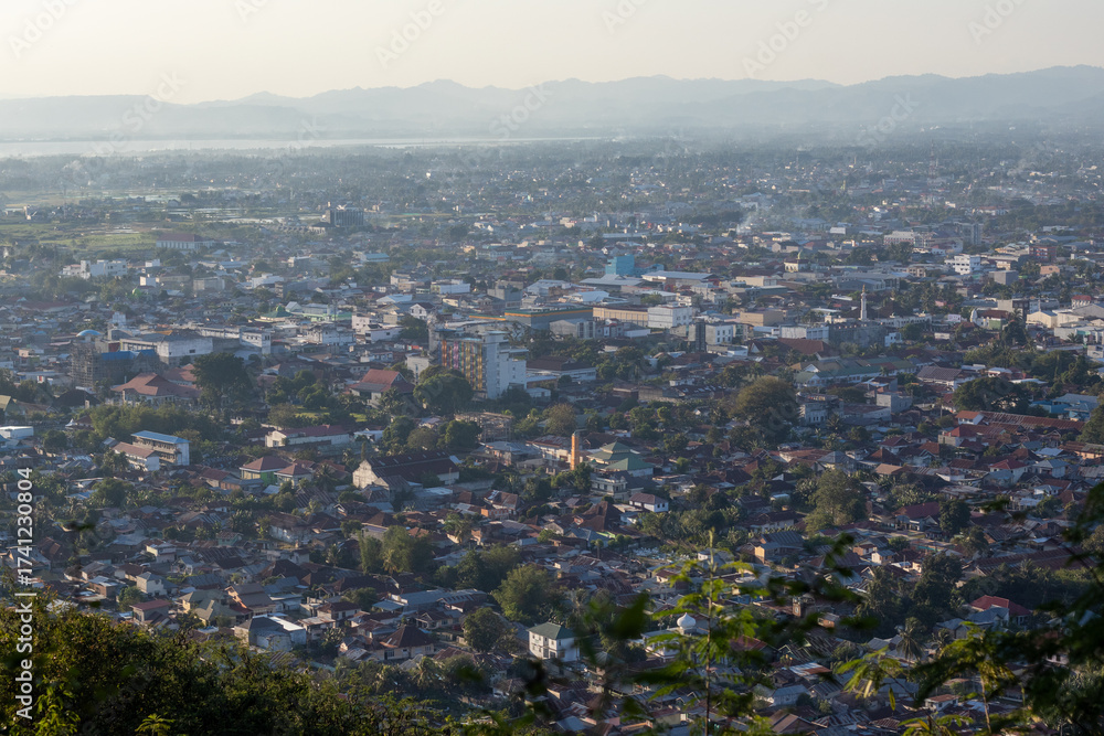 Fototapeta premium Aerial View of Cityscape in Southeast Asia