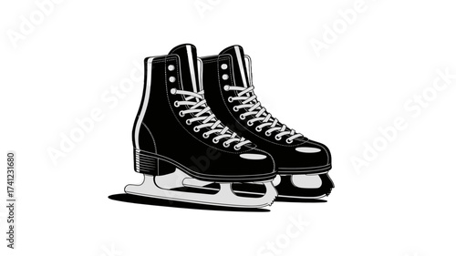 Stylish pair of ice skates, ready for the rink.