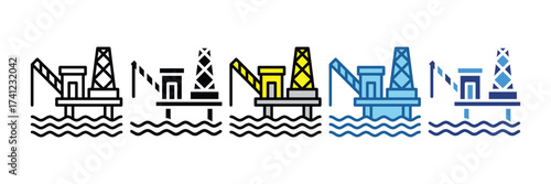 Oil Rig  Icon Element For Design