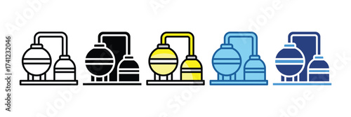 Oil Refinery  Icon Element For Design