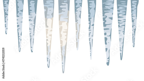 Transparent Icicles Hanging Down.
