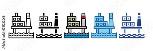 Offshore Platform  Icon Element For Design