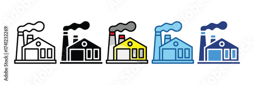 Industrial Building  Icon Element For Design