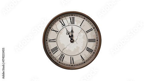 An antique clock displaying the time.