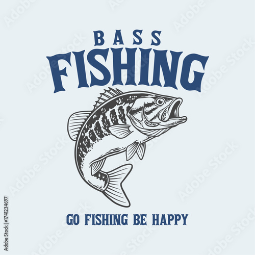 Bass Fish Vector Isolated white background