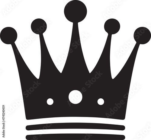Stylized black silhouette of a royal crown with ornate details