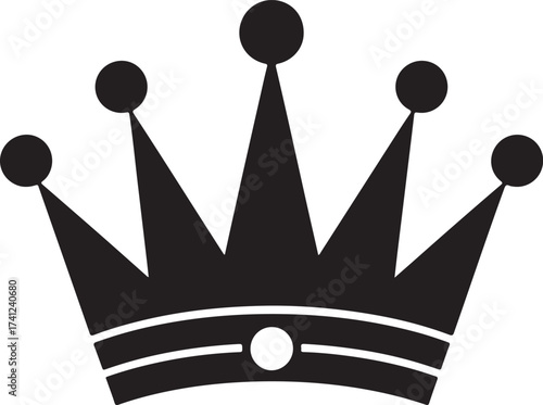 Stylized black silhouette of a royal crown with ornate details