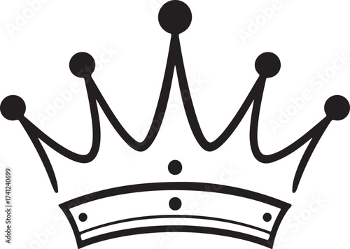 Stylized black silhouette of a royal crown with ornate details